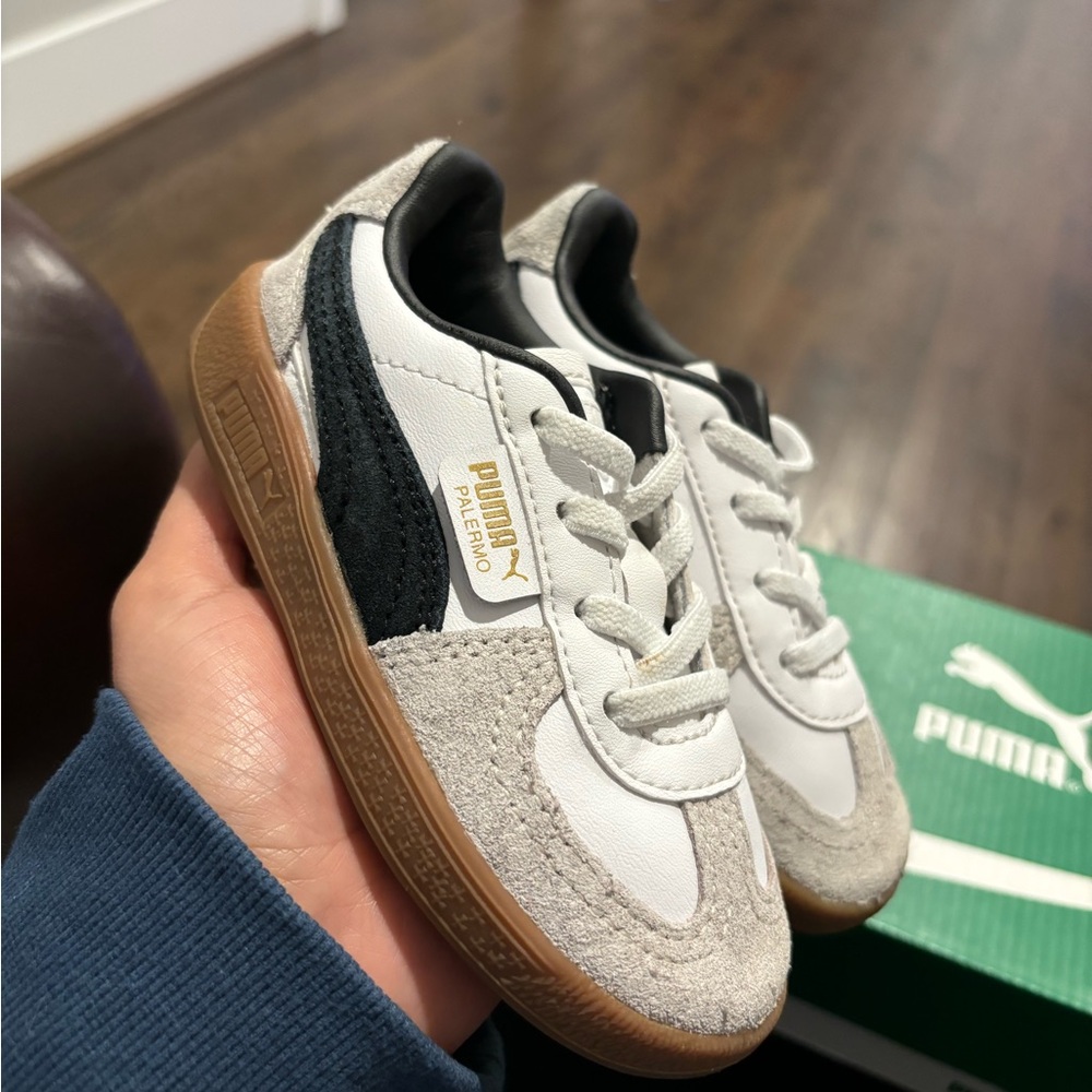 Puma Infant Sneakers White, Black, and Tan